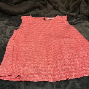 Liz Claiborne Red Geometric Blouse